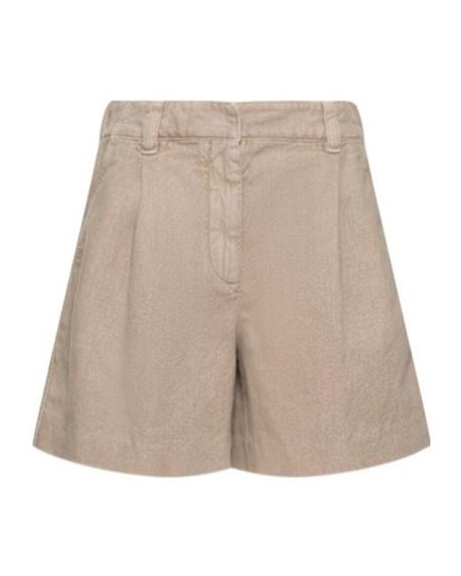 Brunello Cucinelli Natural Cotton Blend Bermuda Shorts