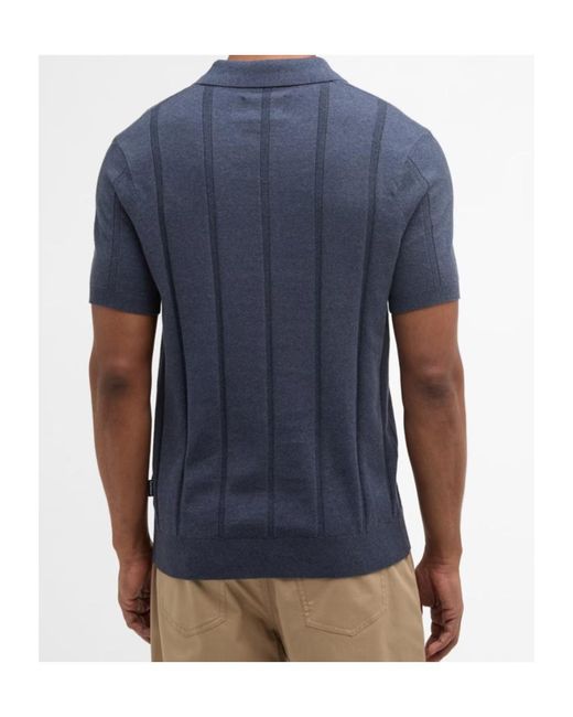 Barbour Blue Wellburn Short-Sleeved Polo Shirt for men