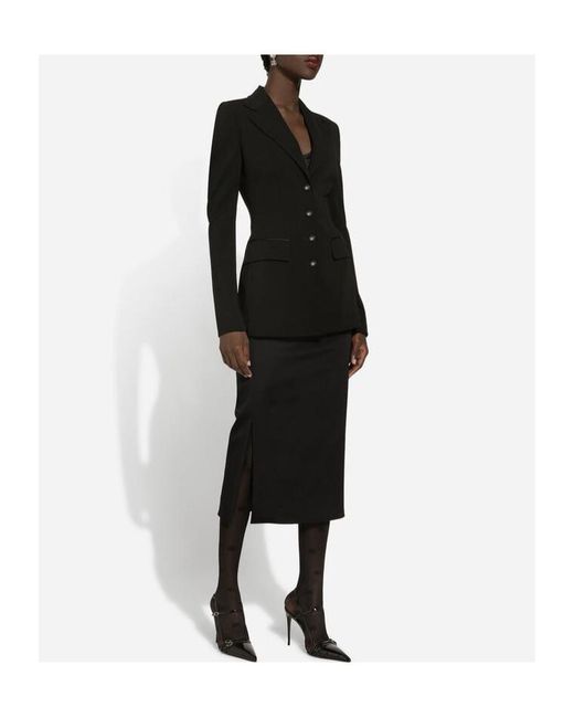 Dolce & Gabbana Black Milano Stitch Single-Breasted Jersey Jacket