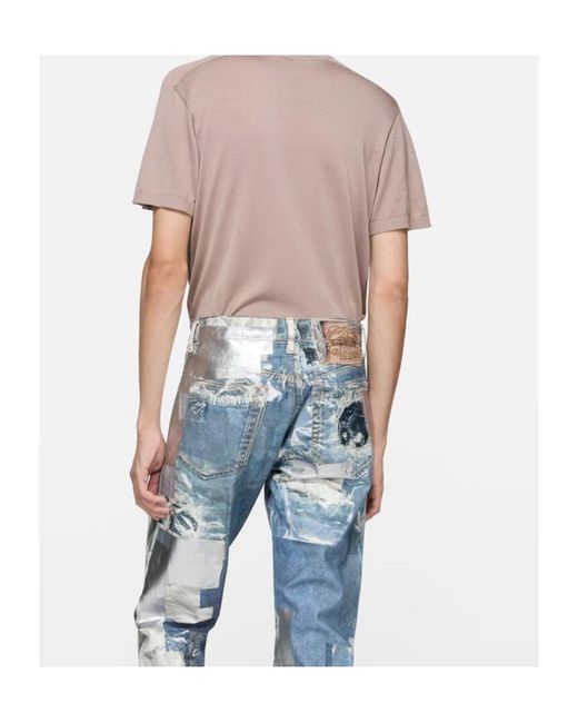 Acne Pink Embroidered Knitted T-Shirt for men