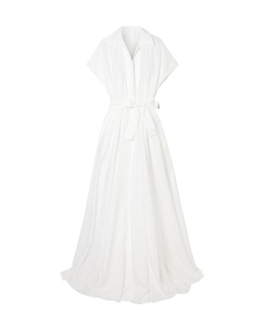 Norma Kamali White Super Os Sleeveless Bf Nk Shirt Flared Gown