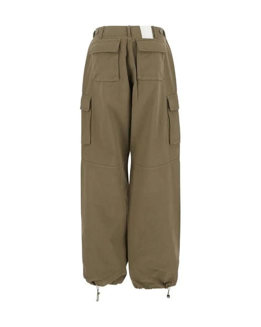Coperni Green Logo Wide-Legged Casual Pants