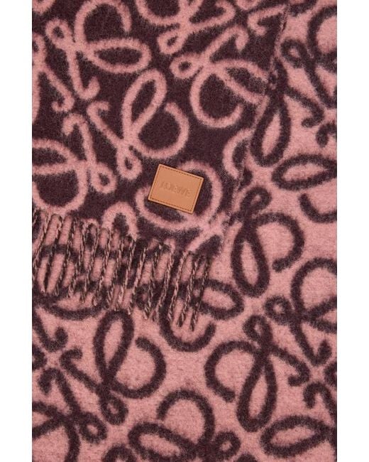 Loewe Red Patterned Scarf