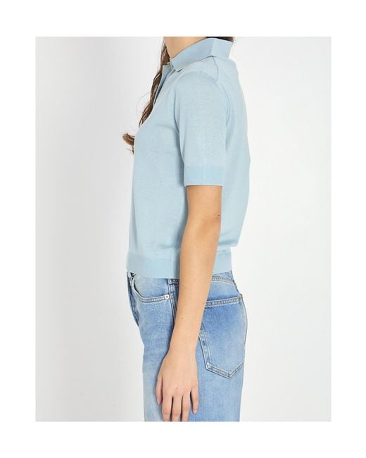 Gucci Blue Regular Fit Short-Sleeved Polo Shirt
