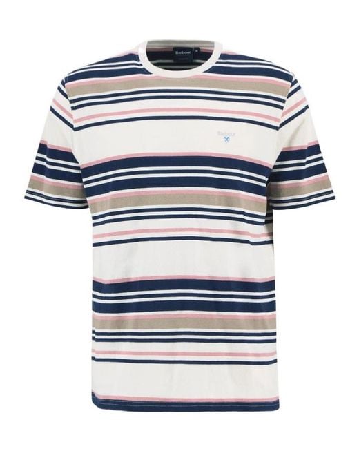 Barbour Blue Aickmen Tailored Striped T-Shirt for men