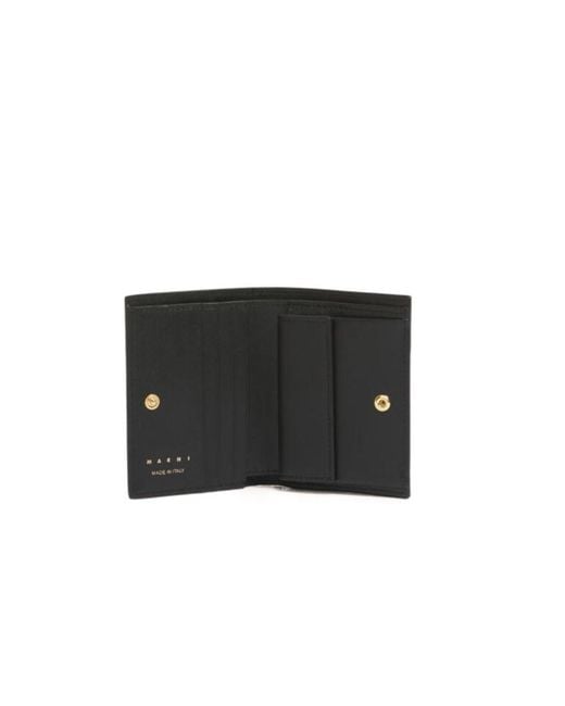 Marni Black Printed Bifold Wallet