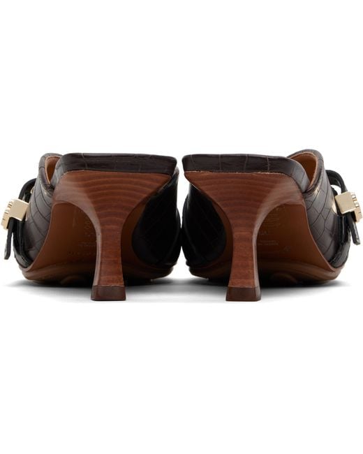 Ganni Brown Sue Mules