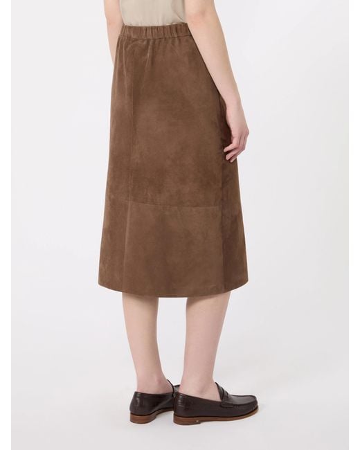 Max Mara Brown 'S Gazza Drawstring Midi Skirt