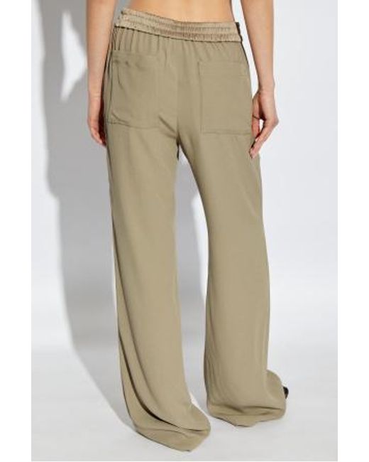 AMI Natural Logo Detailed Drawstring Palazzo Pants