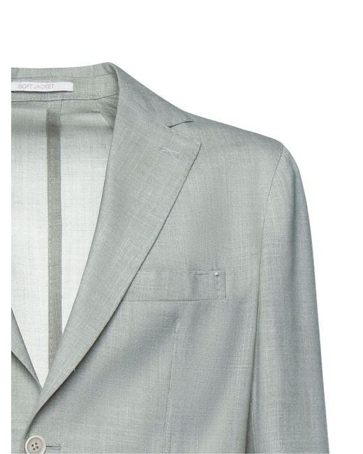 Eleventy Gray Single-Breasted Tailored Blazer for men