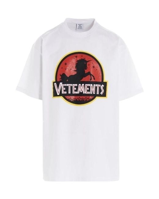 Vetements White Logo-Print T-Shirt
