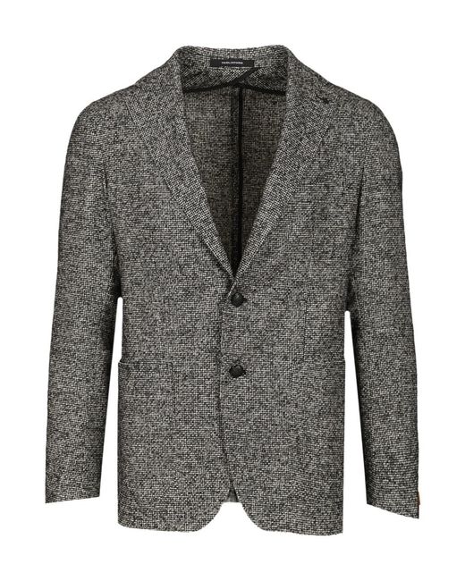Tagliatore Gray Textured Two-Button Blazer for men