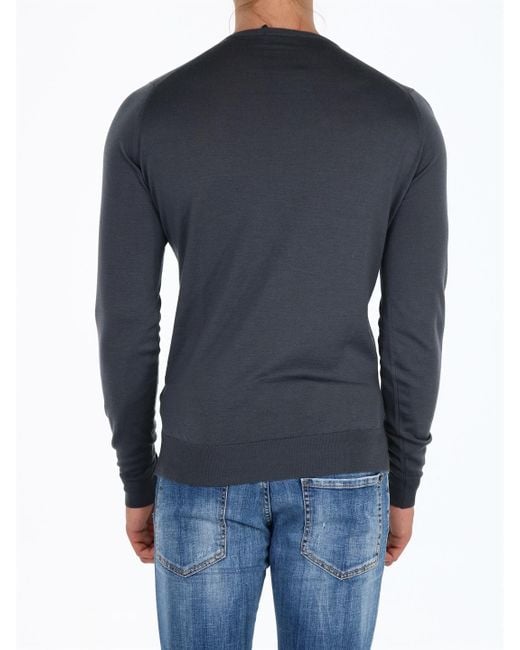 John Smedley Blue Lundy Crew Neck Knitwear for men