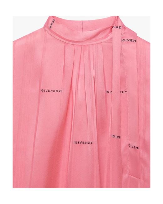 Givenchy Pink Logo Knot Shirt
