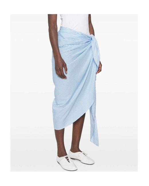Frankie Shop Blue Striped Skirt