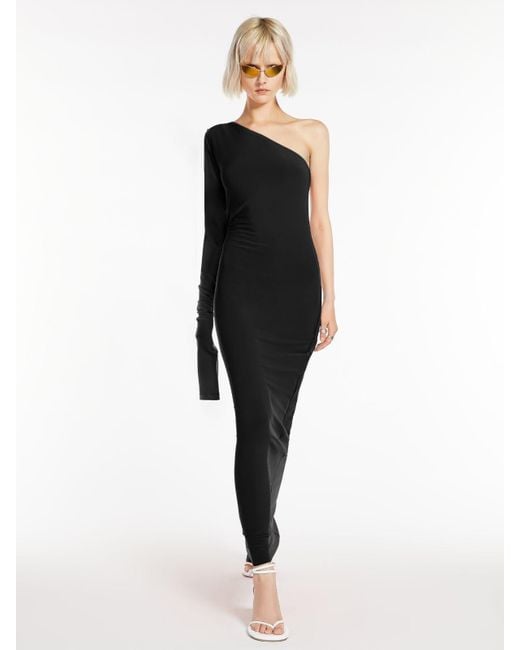 Sportmax Black Asymmetrical Jersey Dress