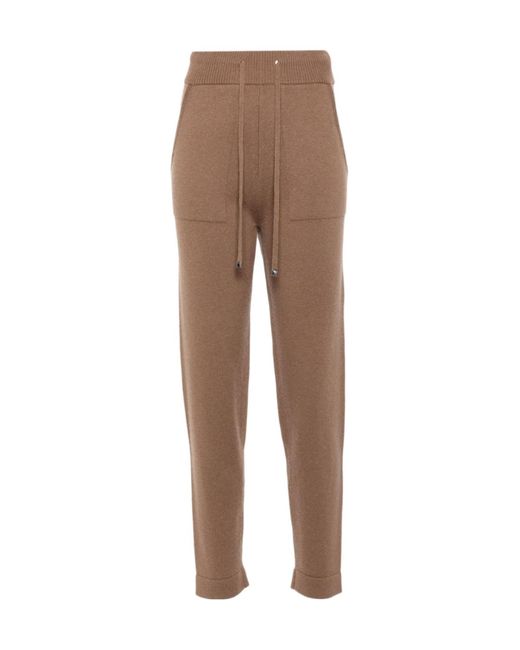 Max Mara Natural 'S High Waist Drawstring Knitted Trousers