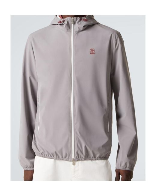 Brunello Cucinelli Gray Logo Jacket for men