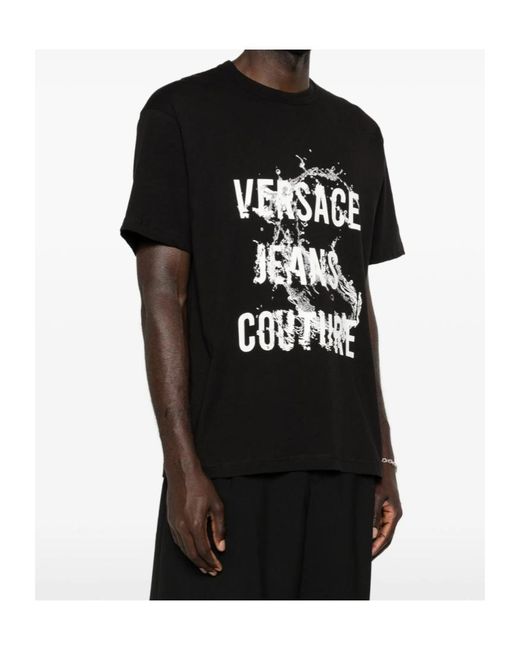 Versace Jeans Black Couture Logo Print T-Shirt for men