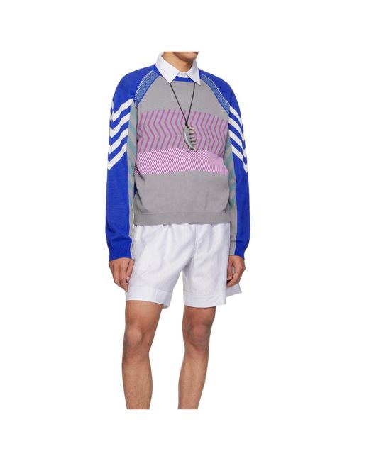 Kiko Kostadinov Blue Gizi Panelled Sweater for men