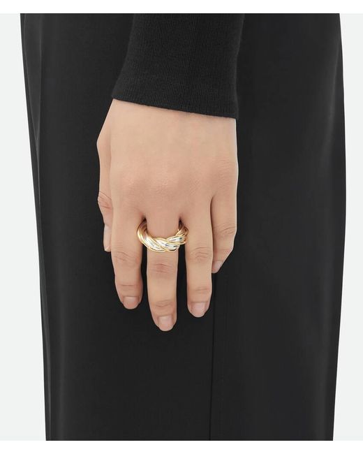Bottega Veneta Metallic Kink Ring