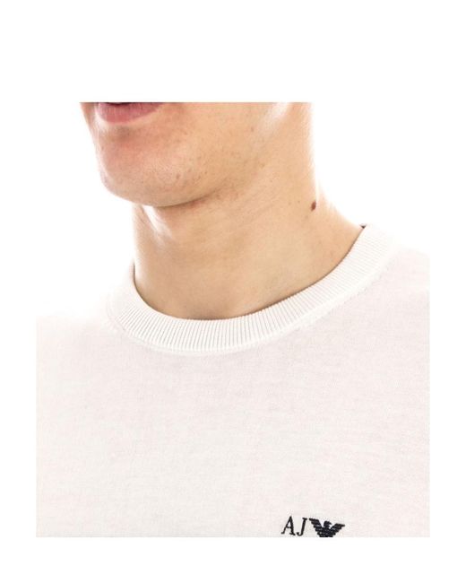 Armani Jeans White Striped Sweater for men