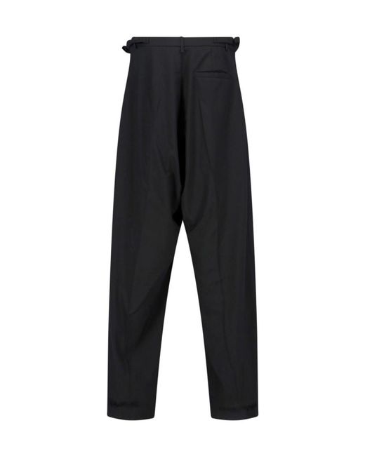 Balenciaga Black Loop Belted Wide-Leg Pants for men