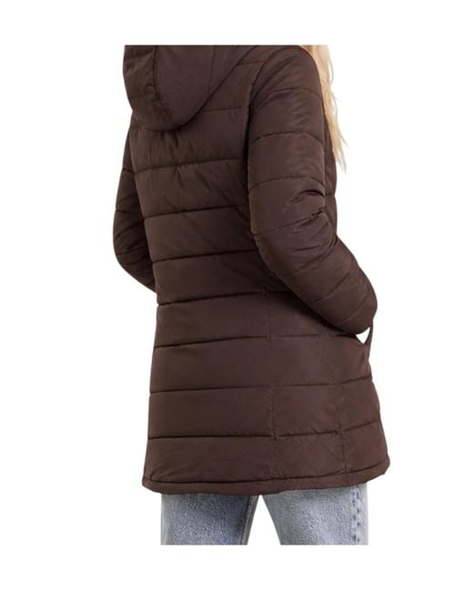 Guess Brown Long-Sleeved Cotton-Padded Jacket