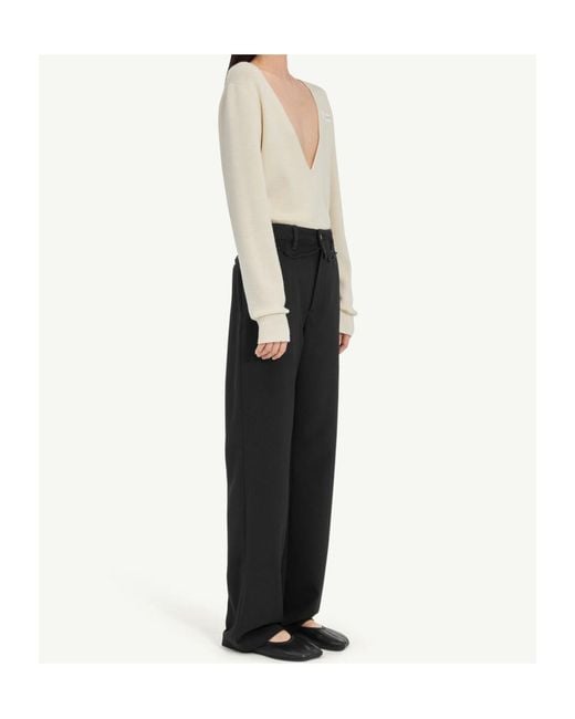 MM6 by Maison Margiela Black Tailored Trousers With Denim Waistband