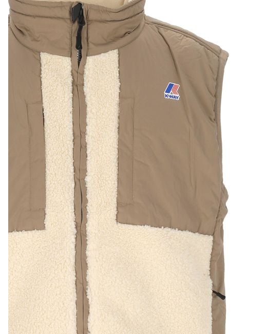 K-Way Natural Logo Printed Panelled Gilet for men
