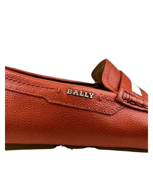 Bally Brown Logo Business Casual Shoes for men