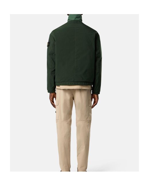 Stone Island Green Long-Sleeved Casual Jacket for men