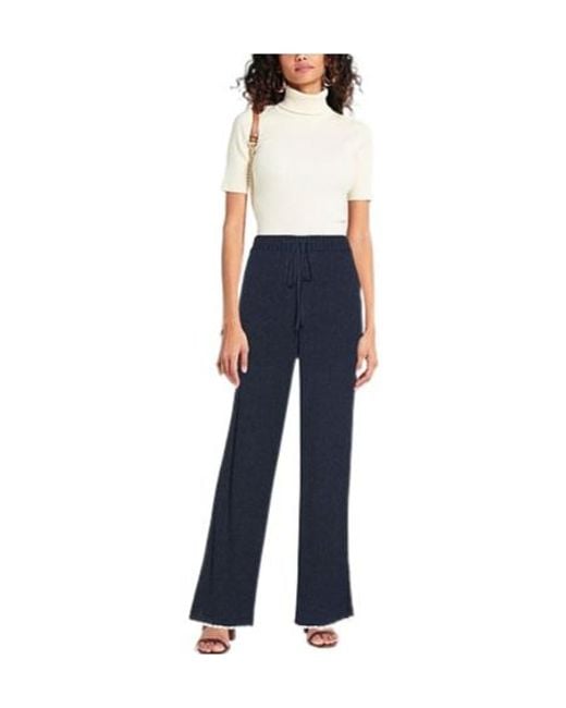 Maison Margiela Blue Solid-Color Knitted Pants