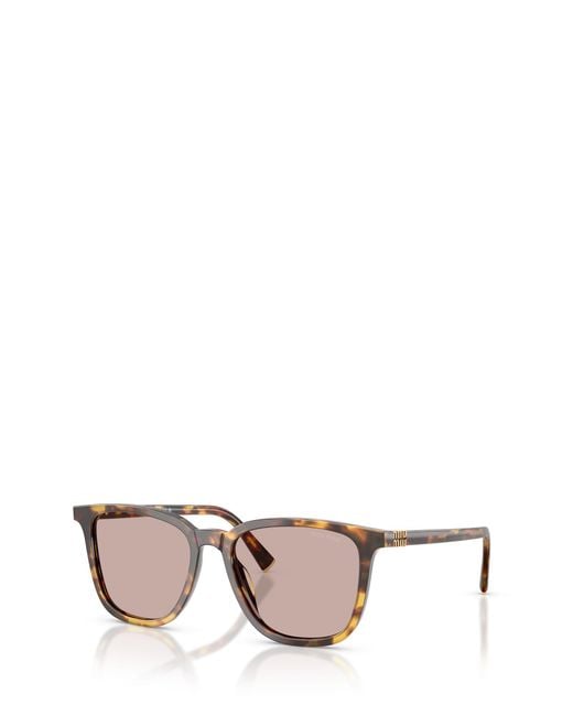 Miu Miu Pink Eyewear Square Frame Sunglasses