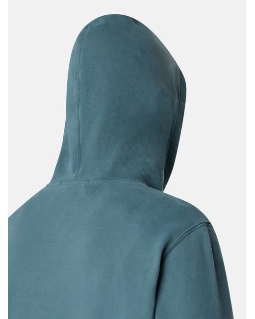 Stone Island Blue Logo Patch Drawstring Hoodie for men