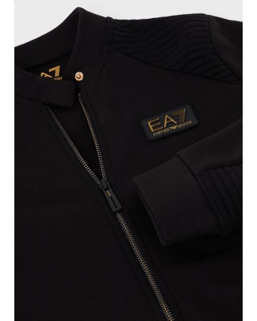 EA7 Black Logo Casual Coat