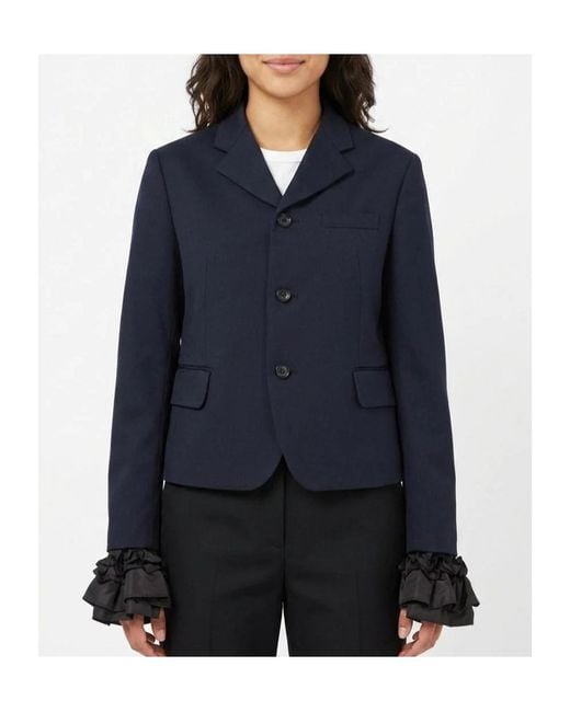 Comme des Garçons Blue Single-Breasted Jacket
