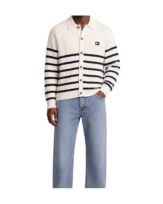 Tommy Hilfiger White Long-Sleeve Knitted Cardigan for men