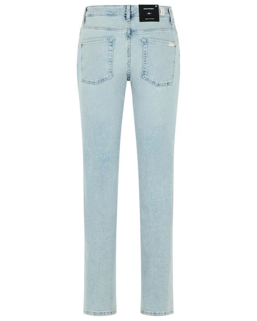 7 For All Mankind Blue Logo Label Straight-Leg Jeans