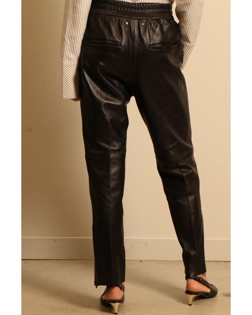 Golden Goose Deluxe Brand Black Leather Straight-Leg Cropped Trousers