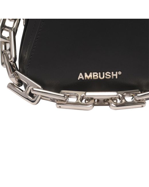 Ambush Black Tri Logo Plaque Small Crossbody Bag