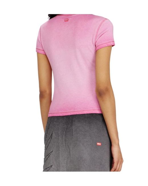 DIESEL Pink Dévoré Phoenix Slim Fit T-Shirt