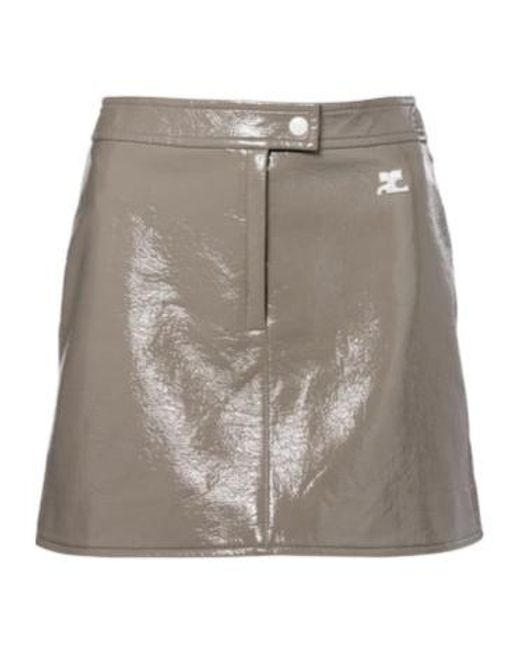 Courreges Gray Vinyl Miniskirt