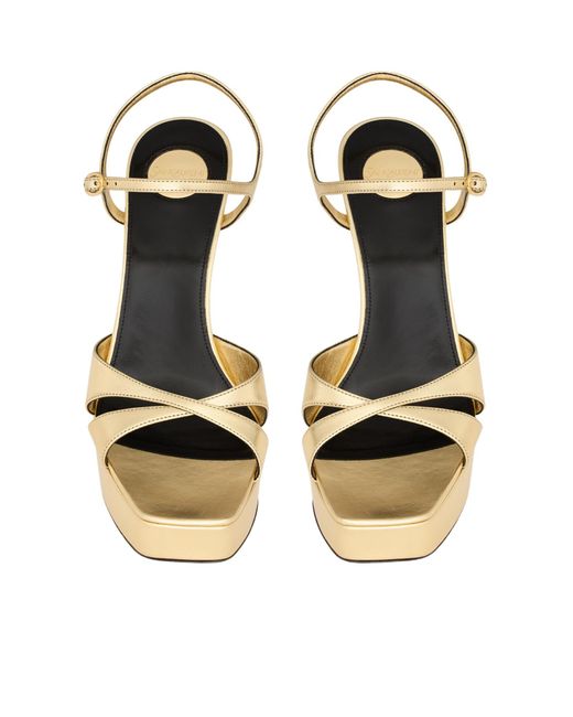 Saint Laurent Metallic Debbie Platform Sandals