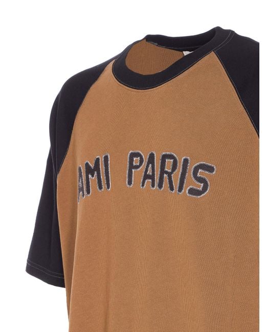 AMI Brown Ami T-Shirts And Polos Cotton for men