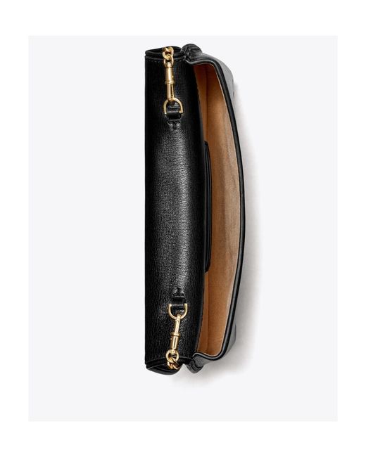 Tory Burch Black Reva Logo Plaque Shoulder Bag