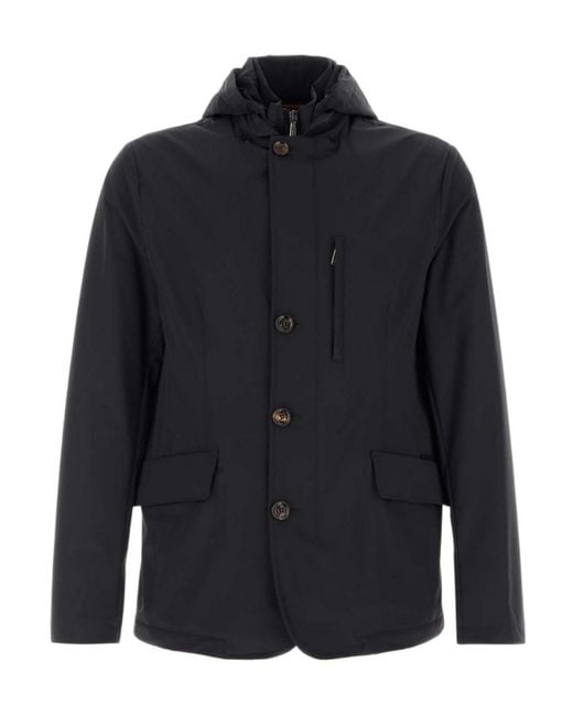 Moorer Blue Ranieri Hooded Jacket for men