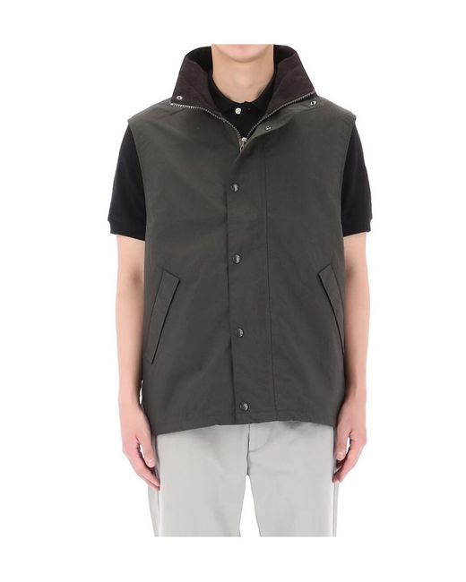 Nanamica Black High-Neck Press-Stud Vest for men