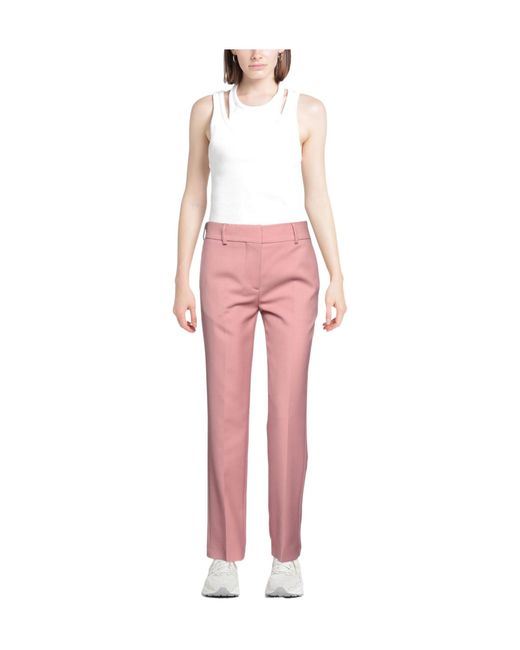 Burberry Pink Solid Color Twill Pants