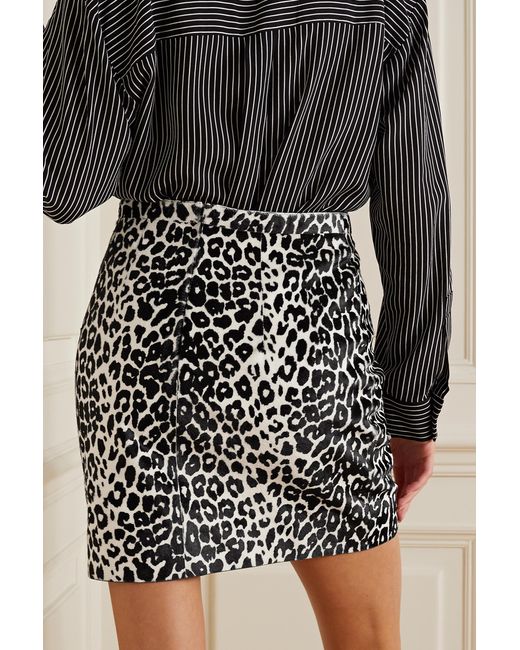 Michael Kors Black Leopard Print Mini Skirt